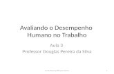 Avaliando o Desempenho Humano no Trabalho Aula 3 Professor Douglas Pereira da Silva 1Av de Desemp DPS aula 3 Final.