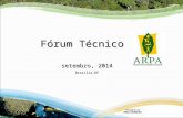 Fórum Técnico setembro, 2014 Brasília-DF. Pauta Principais resultados do relatório técnico-financeiro Encaminhamentos do encontro anterior (30/04/14)