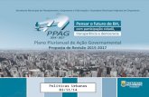 Políticas Urbanas 03/11/14. Principais Indicadores Taxas de Cobertura de Equipamentos Principais Metas Valores previstos no PPAG Estimativa das Receitas.