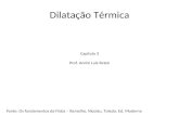 Dilatação Térmica Capítulo 3 Prof. André Luiz Retek Fonte: Os fundamentos da Física – Ramalho, Nicolau, Toledo. Ed. Moderna.