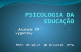 Prof. MS Neiva de Oliveira Moro Unidade IV Vygotsky.