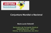 Maria Lucia Fattorelli Seminário de Formação Sindical SINDIPÚBLICOS - UFES Vitória, 12 de dezembro de 2012 Conjuntura Mundial e Nacional.