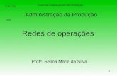 1 Redes de operações Profª. Selma Maria da Silva Curso de Graduação em Administração UCG ADM 1290 Administração da Produção.