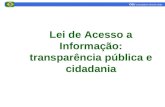 Lei de Acesso a Informação: transparência pública e cidadania.
