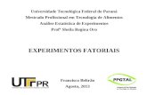 Universidade Tecnológica Federal do Paraná Mestrado Profissional em Tecnologia de Alimentos Análise Estatística de Experimentos Profª Sheila Regina Oro.