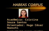 HABEAS CORPUS Acadêmica: Cristina Souza Santos Orientador: Hugo César Hoeschl Copyright ©1999 LINJUR. Reprodução e distribuição autorizadas desde que mantido.