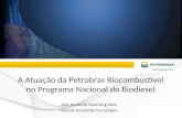A Atuação da Petrobras Biocombustível no Programa Nacional do Biodiesel João Norberto Noschang Neto Gerente de Gestão Tecnológica.