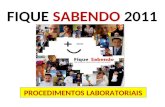 FIQUE SABENDO 2011 PROCEDIMENTOS LABORATORIAIS. Suporte Laboratorial para a Campanha Orientações Gerais para os Municípios que vão utilizar o suporte.