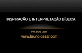 Prof. Bruno Cesar.  INSPIRAÇÃO E INTERPRETAÇÃO BÍBLICA.
