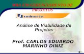 1 MBA EM GERENCIAMENTO DE PROJETOS Análise de Viabilidade de Projetos Prof. CARLOS EDUARDO MARINHO DINIZ.