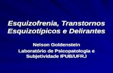 Esquizofrenia, Transtornos Esquizotípicos e Delirantes Nelson Goldenstein Laboratório de Psicopatologia e Subjetividade IPUB/UFRJ.