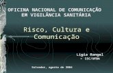 Risco, Cultura e Comunicação Ligia Rangel – ISC/UFBA OFICINA NACIONAL DE COMUNICAÇÃO EM VIGILÂNCIA SANITÁRIA Salvador, agosto de 2004.