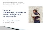 Universidade Federal de Rondônia Departamento de Engenharia de Pesca e Aquicultura Curso de Comunicação Oral e Escrita Aula 7: Esquemas de tópicos e estratégias.