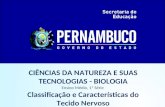 CIÊNCIAS DA NATUREZA E SUAS TECNOLOGIAS - BIOLOGIA Ensino Médio, 1ª Série Classificação e Características do Tecido Nervoso.