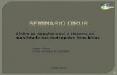 Dinâmica populacional e sistema de mobilidade nas metrópoles brasileiras Miguel Matteo Carlos Henrique R. Carvalho 18/07/2011 1.