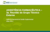 ASSISTÊNCIA FARMACÊUTICA – 3a. Reunião do Grupo Técnico Externo Agência Nacional de Saúde Suplementar Maio 2012.