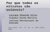 Por que todos os nitratos são solúveis? Luciana Almeida Silva Cláudia Rocha Martins Jailson Bittencourt de Andrade Quim. Nova, Vol. 27, No. 6, 1016-1020,