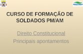 CURSO DE FORMAÇÃO DE SOLDADOS PM/AM Direito Constitucional Principais apontamentos.