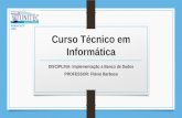 Curso Técnico em Informática DISCIPLINA: Implementação a Banco de Dados PROFESSOR: Flávio Barbosa PARACATU /MG.