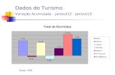 Fonte: INE Dados do Turismo Variação Acumulada – jan/out12 - jan/out13.