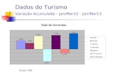 Fonte: INE Dados do Turismo Variação Acumulada – Jan/Mar12 - Jan/Mar13.