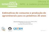 Agrominerais- 1 Eduardo Ogasawara (doutorando COPPE/UFRJ) Yara Kulaif (UNICAMP) Francisco Fernandes (CETEM) Estimativas de consumo e produção de agrominerais.