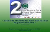 “ Saúde do Trabalhador Além das Normas Regulamentadoras ” PG 22/07/2010 Rogério de Jesus Santos – Diretor do SINTESP rogerio@sintesp.org.br.