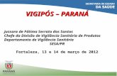 VIGIPÓS – PARANÁ Jussara de Fátima Serrato dos Santos Chefe da Divisão de Vigilância Sanitária de Produtos Departamento de Vigilância Sanitária SESA/PR.
