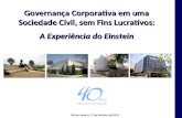 1 Rio de Janeiro, 17 de Outubro de 2011 Governança Corporativa em uma Sociedade Civil, sem Fins Lucrativos: A Experiência do Einstein.
