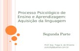 Segunda Parte Prof. Esp. Tiago S. de Oliveira psicotigl@yahoo.com.br Processo Psicológico de Ensino e Aprendizagem: Aquisição da linguagem.