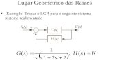 Lugar Geométrico das Raízes Exemplo: Traçar o LGR para o seguinte sistema sistema realimentado.