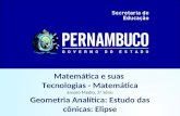 Matemática e suas Tecnologias - Matemática Ensino Médio, 3ª Série Geometria Analítica: Estudo das cônicas: Elipse.