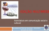 EDIÇÃO MULTIMÉDIA licenciatura em comunicação social e cultural Faculdade de Ciências Humanas – 2012/2013 Semestre de Verão.