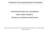 PRESERVAÇÃO DA CARREIRA DOS SERVIDORES TÉCNICO-ADMINISTRATIVOS GRUPO DE REESTRUTURAÇÃO DO PLANO DE CARREIRA - 20/10/2010.