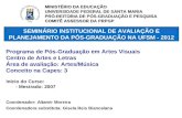 SEMINÁRIO INSTITUCIONAL DE AVALIAÇÃO E PLANEJAMENTO DA PÓS-GRADUAÇÃO NA UFSM - 2012 Programa de Pós-Graduação em Artes Visuais Centro de Artes e Letras.