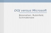 DOJ versus Microsoft Bresnahan, Rubinfeld, Schmalensee.