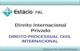 DIREITO PROCESSUAL CIVIL INTERNACIONAL Professora: Msc. Maricélia Schlemper Direito Internacional Privado.