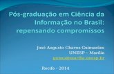 José Augusto Chaves Guimarães UNESP – Marília guima@marilia.unesp.br Recife - 2014.