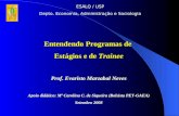 Entendendo Programas de Estágios e de Trainee Prof. Evaristo Marzabal Neves Apoio didático: Mª Carolina C. de Siqueira (Bolsista PET-GAEA) Setembro 2008.