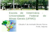 Escola de Veterinária - Universidade Federal de Minas Gerais (UFMG) Cláudia F.de Andrade Morais Penna Profa. Adjunta.