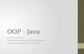 OOP - Java Artur Duque Rossi Mestrado em Modelagem Computacional Universidade Federal de Juiz de Fora 1.