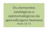Os elementos axiológicos e epistemológicos da aprendizagem humana Aulas 10-11.