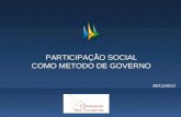 Secretaria-Geral da Presidência da República Participação social é método de governar PARTICIPAÇÃO SOCIAL COMO METODO DE GOVERNO 28/11/2013.