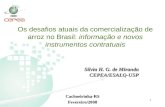 1 Os desafios atuais da comercialização de arroz no Brasil: informação e novos instrumentos contratuais Silvia H. G. de Miranda CEPEA/ESALQ-USPCachoeirinha-RSFevereiro/2008.