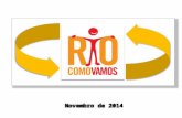 Novembro de 2014. Movimento Autônomo e Apartidário Criado em 2007 Rio Como Vamos Objetivos Informar sobre a cidade Incentivar comunicação entre todos.