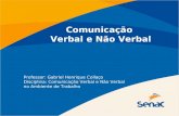 Comunicação Verbal e Não Verbal Professor: Gabriel Henrique Collaço Disciplina: Comunicação Verbal e Não Verbal no Ambiente de Trabalho.