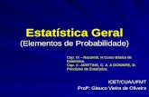 Estatística Geral (Elementos de Probabilidade) ICET/CUA/UFMT Profº: Glauco Vieira de Oliveira Cap. IX – Nazareth, H.Curso Básico de Estatística. Cap. X.