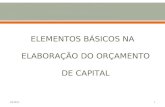 ELEMENTOS BÁSICOS NA ELABORAÇÃO DO ORÇAMENTO DE CAPITAL 15/4/20151.