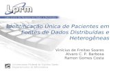 Identificação Única de Pacientes em Fontes de Dados Distribuídas e Heterogêneas Vinícius de Freitas Soares Alvaro C. P. Barbosa Ramon Gomes Costa.