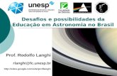 Educação em Astronomia: desafios e possibilidades